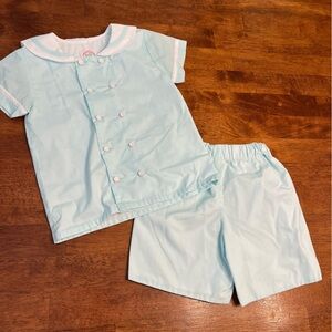 Posh Pickle Light Blue Kids Shorts Set size 4T